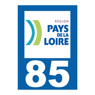 Autocollant plaque immatriculation Pays de la Loire 85 Vendée