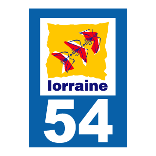 Autocollant plaque immatriculation Lorraine 54 Meurthe et Moselle