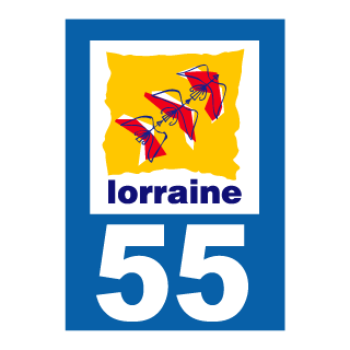 Autocollant plaque immatriculation Lorraine 55 Meuse