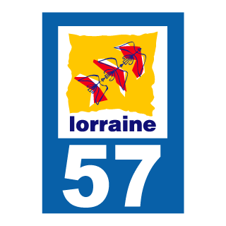 Autocollant plaque immatriculation Lorraine 57 Moselle