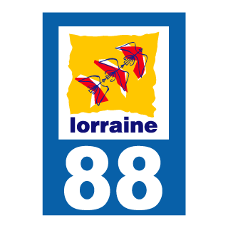 Autocollant plaque immatriculation Lorraine 88 Vosges