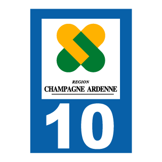 Autocollant plaque immatriculation Champagne Ardennes 10 Aube
