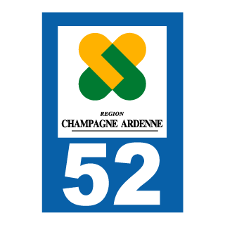 Autocollant plaque immatriculation Champagne Ardennes 52 Haute Marne