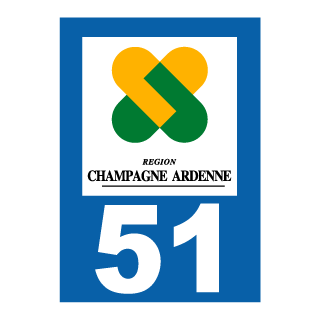 Autocollant plaque immatriculation Champagne Ardennes 51 Marne