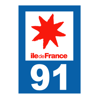Autocollant plaque immatriculation Ile de France 91 Essonne