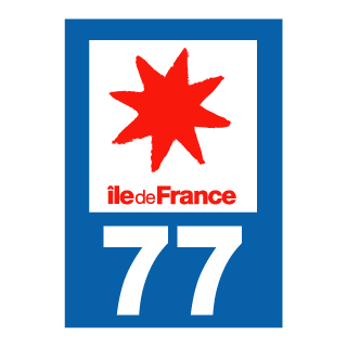 Autocollant plaque immatriculation Ile de France 77 Seine et Marne