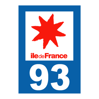 Autocollant plaque immatriculation Ile de France 93 Seine Saint Denis