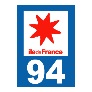 Autocollant plaque immatriculation Ile de France 94 Val de Marne