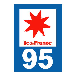 Autocollant plaque immatriculation Ile de France 95 Val d'Oise
