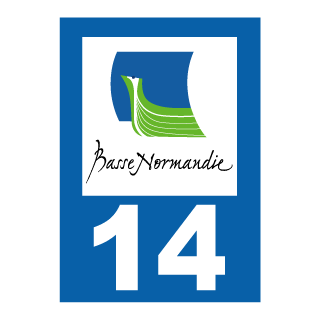 Autocollant plaque immatriculation Basse Normandie 14 Calvados