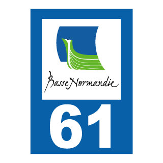 Autocollant de plaque d'immatriculation de la Région Basse Normandie pour le département de l'Orne 61