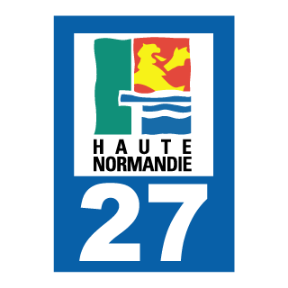 Autocollant plaque immatriculation Haute Normandie 27 Eure