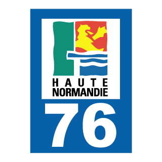 Autocollant plaque immatriculation Haute Normandie 76 Seine Maritime