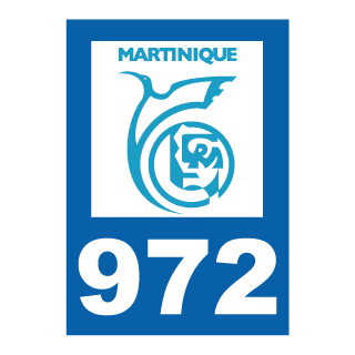 Autocollant plaque immatriculation Martinique 972