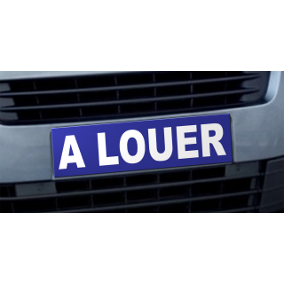 Cache plaque d'immatriculation avantage A Louer bleu