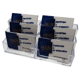 Présentoir de carte de visite 6 bacs ASK506 avec cartes Autosignalétique