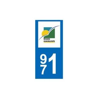 Autocollant plaque immatriculation Guadeloupe 971