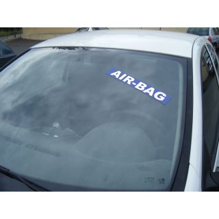 Autocollant pare brise bleu air bag