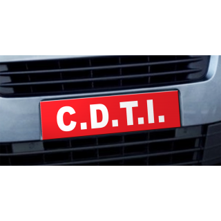 Cache plaque d'immatriculation avantage CDTI rouge