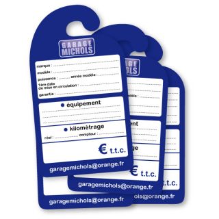 Affiche de prix rétroviseur en carton personnalisée les 100 ex