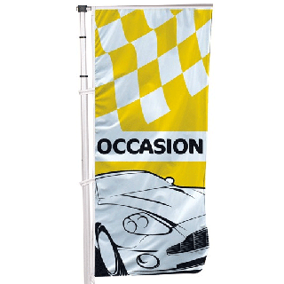 Drapeau occasion jaune et noir CAR