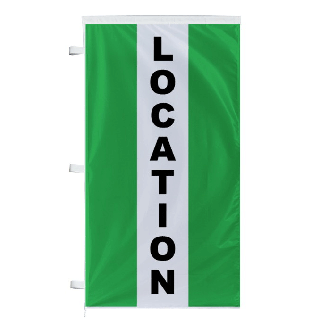 Bannière Location verte à bandes latérales