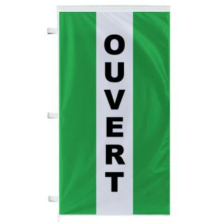 Bannière Ouvert verte à bandes latérales