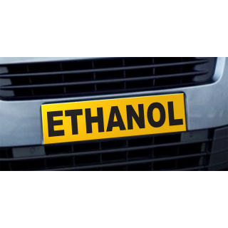 Cache plaque d'immatriculation avantage Ethanol jaune et noir