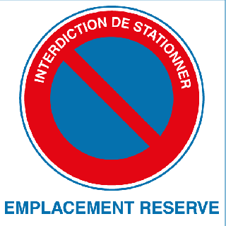 Autocollant interdiction de stationner emplacement réservé