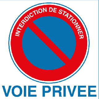 Autocollant interdiction de stationner voie privée