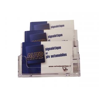 Présentoir de carte de visite 3 bacs ASK503 avec cartes Autosignalétique