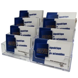 Présentoir de carte de visite 8 bacs ASK507 avec cartes