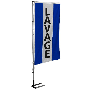 Kit mat et drapeau Lavage Bleu à bandes latérales 5.5 m de travers