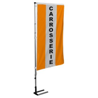 Kit mât et drapeau Carrosserie Orange à bandes latérales 6 m