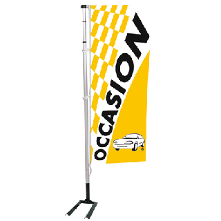 Kit mat et drapeau occasion jaune à damiers 6 m