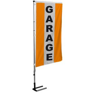 Kit mat et drapeau garage orange à bandes latérales 4 m