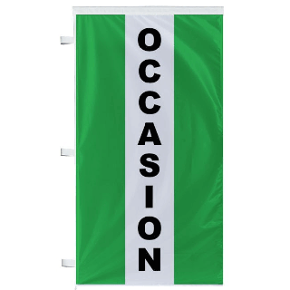 Drapeau occasion vert à bandes latérales