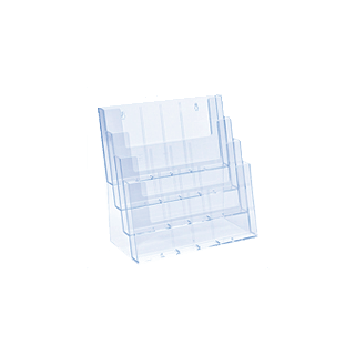 Présentoir plexiglas A4 4 compartiments à l'italienne pour comptoir