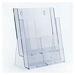 Présentoir plexiglas A4 2 compartiments pour comptoir