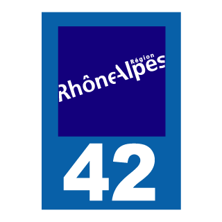 Autocollant plaque immatriculation Rhône Alpes 42 Loire