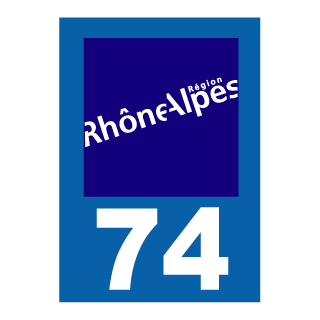 Autocollant plaque immatriculation Rhône Alpes 74 Haute Savoie