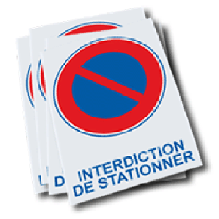Tas d'étiquettes adhésives interdiction de stationner dissuasives