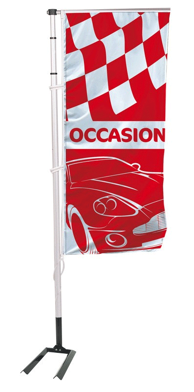 Kit mat et drapeau occasion car rouge 4 m - Autosignaletique