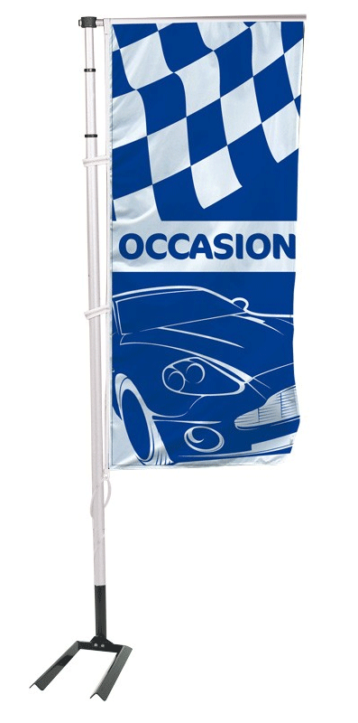Kit mat et drapeau occasion car bleu 4 m - Autosignalétique