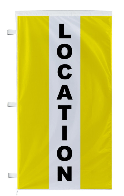 Bannière location jaune à bandes latérales - Autosignal&eacute;tique