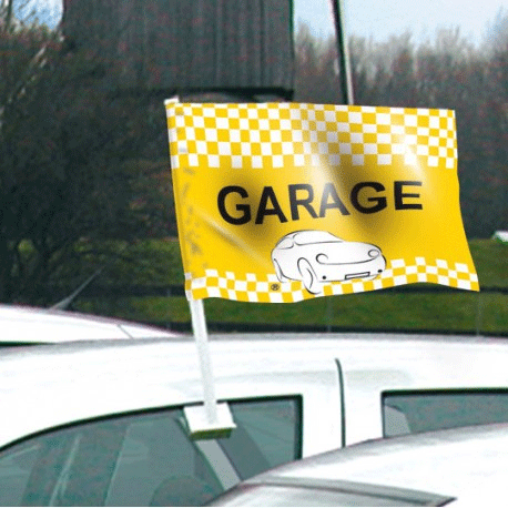 Drapeau garage jaune de vitre automobile - Autosignalétique