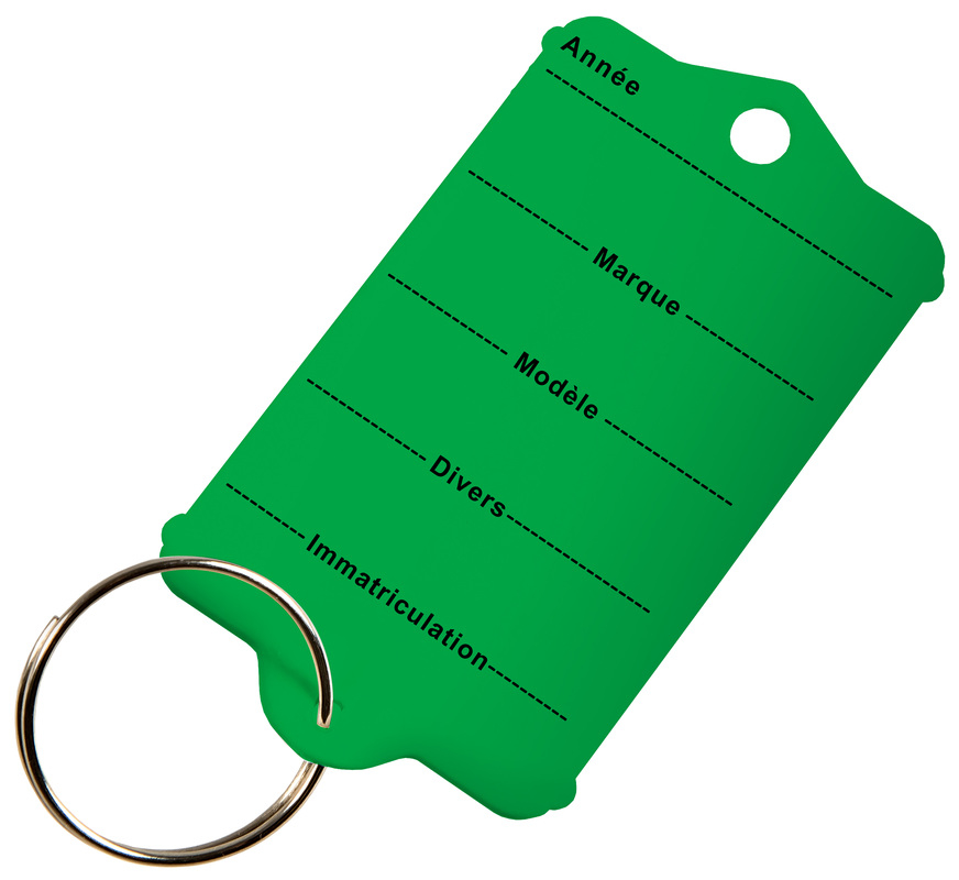 Etiquette clé plastique KTAG verte