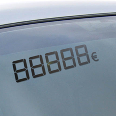 Chiffres digitaux adhésifs noir euros - Autosignal&eacute;tique