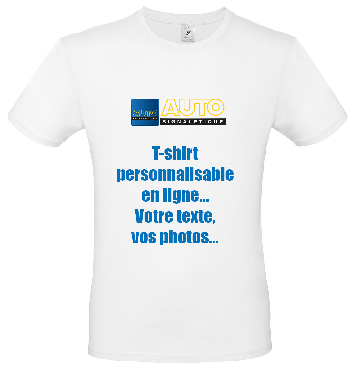 T-shirt b&c exact 150 blanc - Autosignaletique