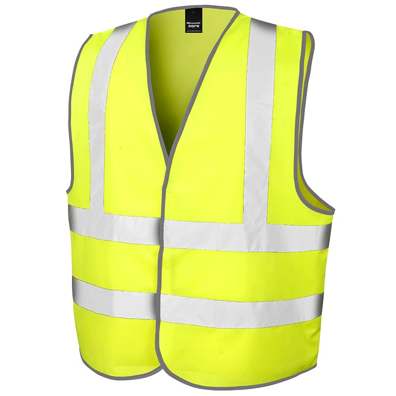 Gilet de sécurité jaune fluo les 5 ex - Autosignal&eacute;tique